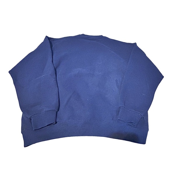 Vintage Jerzees Lone Wolf Moon Graphic Sweatshirt Size L Navy - Picture 2 of 13